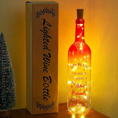 Luces de botella de vino con corcho, regalo para amigas, cristal LED, impermeable, funciona con pilas, luces de corcho, regalo de cumpleaños,