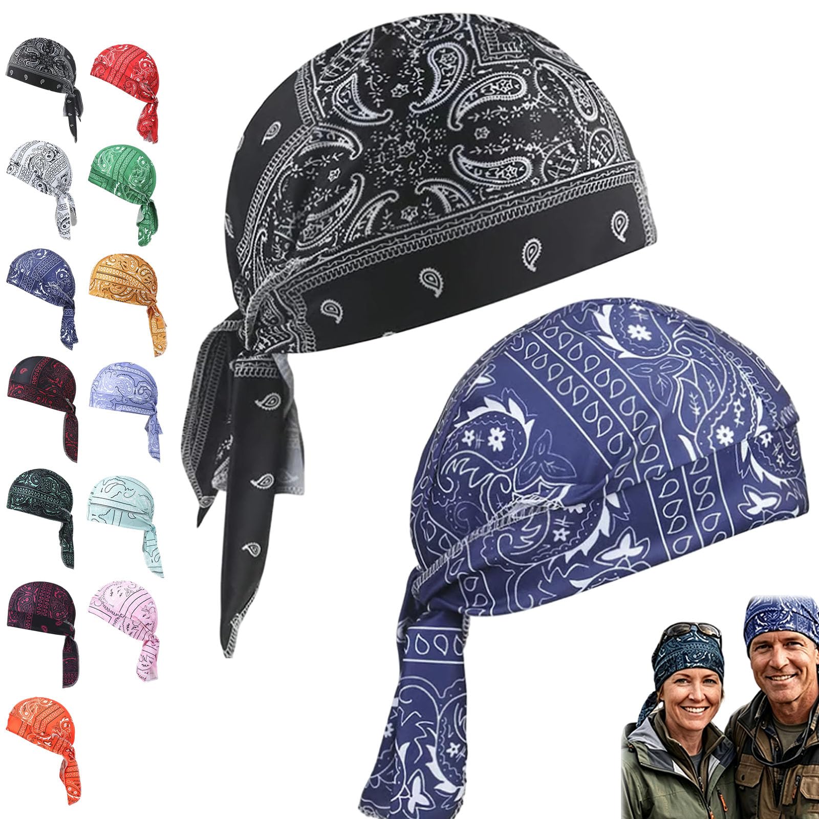 Fjaldjfu Unisex #16 2026 New Paisley Cooling Headscarf Cap, Breathable Motorcycle Zero-Squeeze Helmet Liner For Men & Women, Sweat Wicking Pirate Bandana Beanie For Cycling, Running & Outdoor Sports (#16)