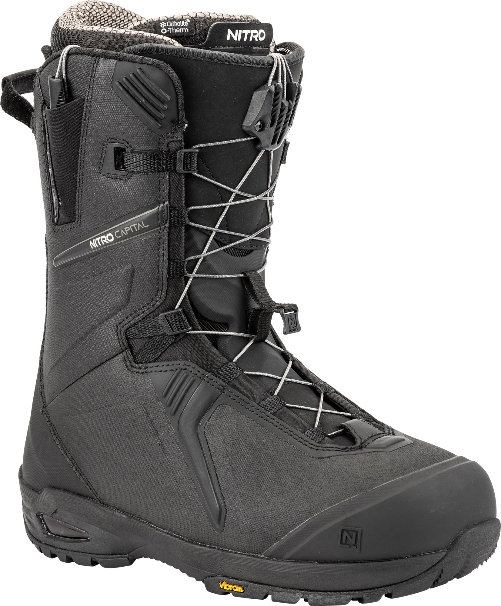 Nitro Capital TLS + Mens Snowboard Boots, Black, 12 (30.0)