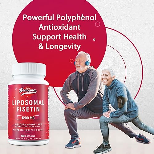 Miniatura 4 de Suplementos liposomales de fisetina 1200 mg  probado por terceros, 98% de alta biodisponibilidad de fisetina pura biodisponible, 60 cápsulas,