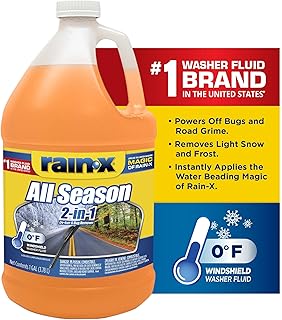 Rain-X All Season 0°F 2-in-1 De-Icer & Bug Remover Windshield Washer Fluid - 1 Gallon (Pack of 6)