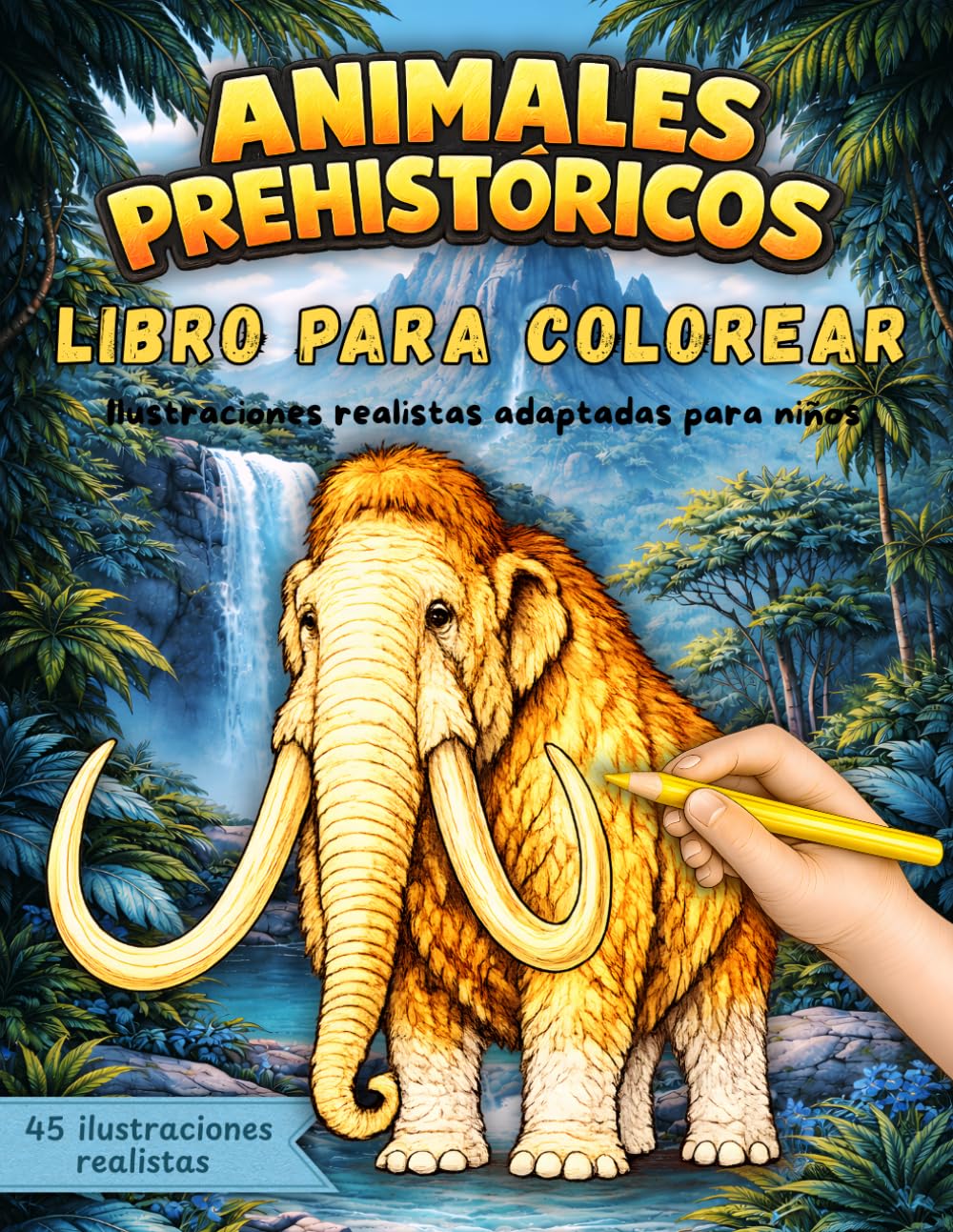 Animales Prehistóricos Libro para Colorear para Niños y Niñas - infantil: 45 nuevas criaturas prehistóricas con ilustraciones realistas • Datos curiosos • Páginas a una cara • 6-9 años