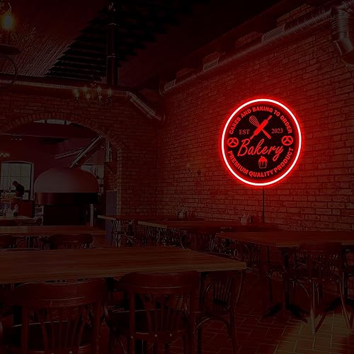 Miniatura 3 de Letrero de neón personalizado para panadería, letrero de acrílico para panadería, noche ligera de panadería, decoración de pared de panadería,