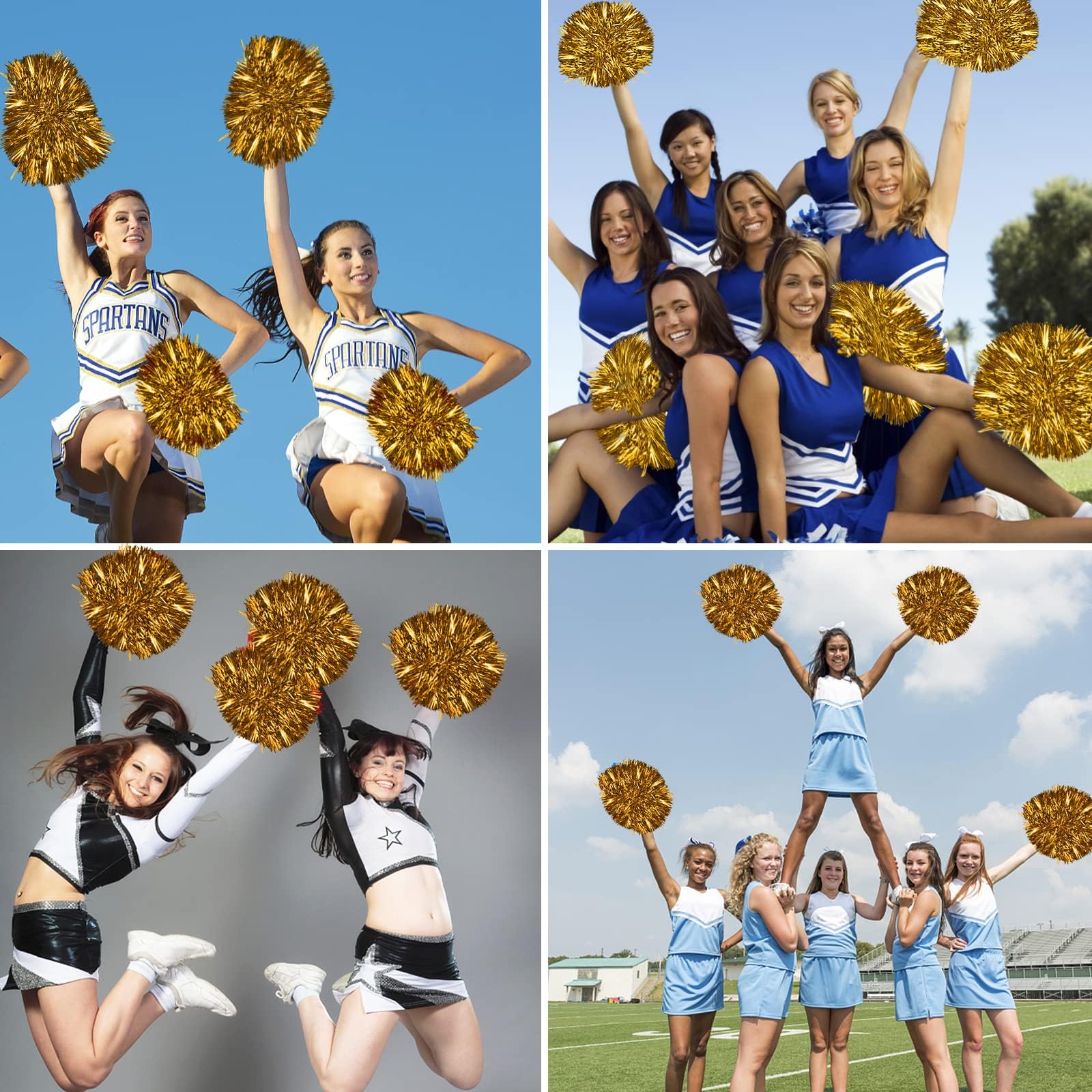 FIGFYOU 12 Stücke Cheerleading Pompons Cheerleading Pom Poms aus Prämie