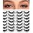 Losha Eyelashes Natural Look Faux Mink Lashes Pack Handmade Fluffy False Eyelashes 14 Pairs Cat Eye Lashes (54)