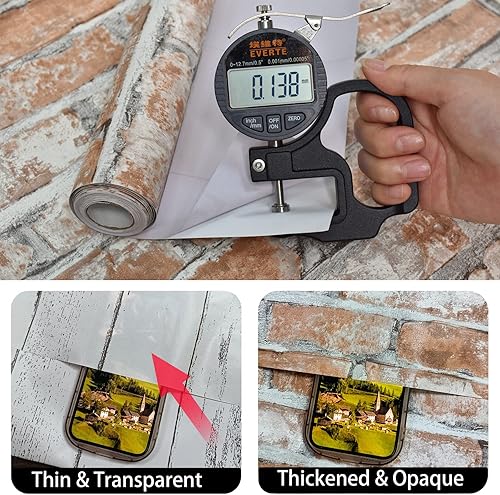 Miniatura 5 de Sevalo Papel tapiz de ladrillo para despegar y pegar, papel adhesivo de ladrillo para paredes, papel tapiz de imitación 3D de color rojo