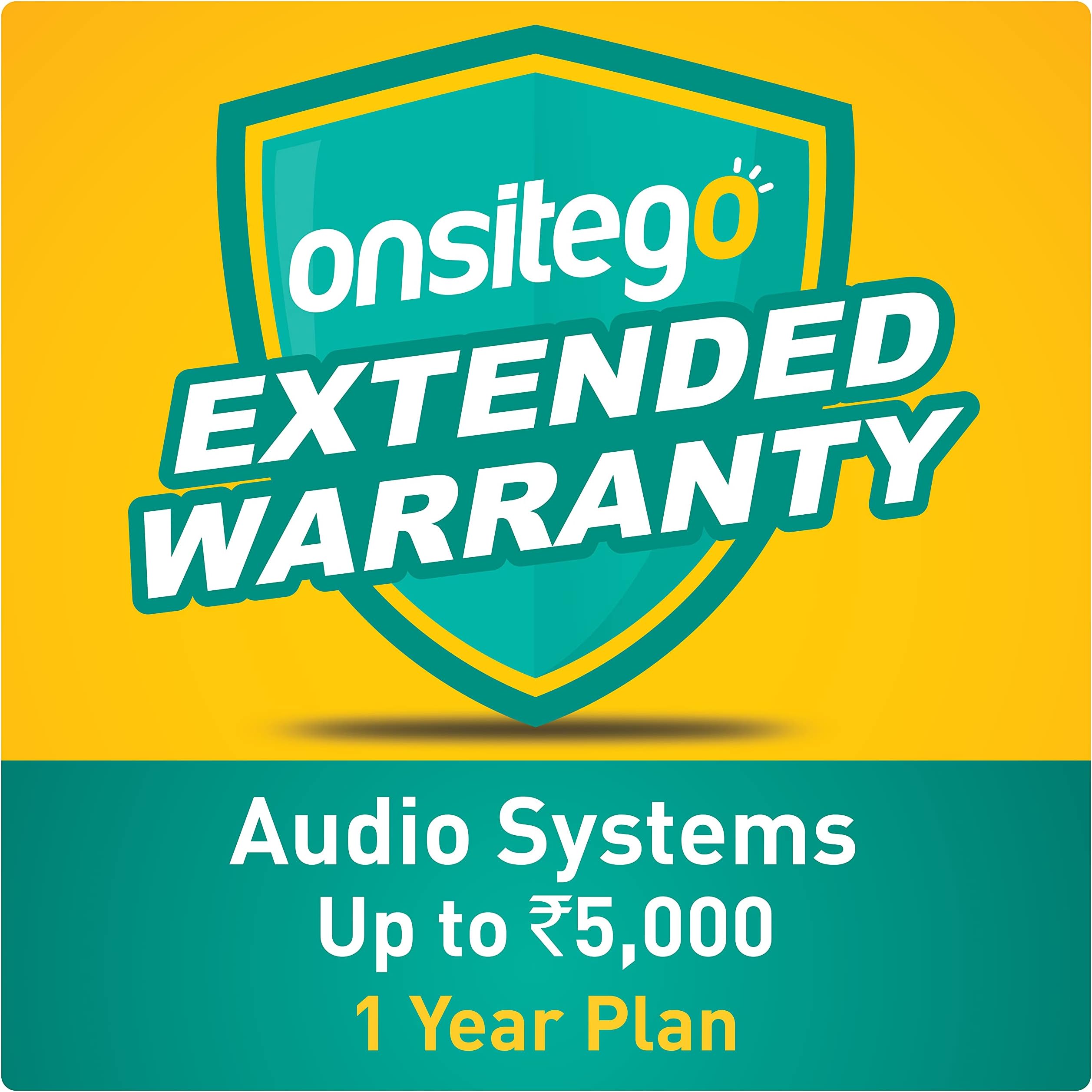 Onsitego 1 Year Extended Warranty for Audio Systems (Rs 0 to 5,000) (Email Delivery in 2 Hours) B2B