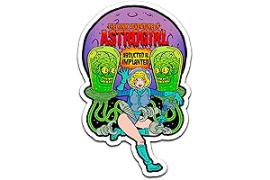4" UFO Mars Alien Abduction Sticker Comic Book Astrogirl Sexy Pin-up Girl...
