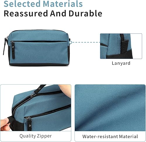 Miniatura 40 de BuyAgain Neceser de aseo personal, neceser de viaje, bolsa de baño, impermeable, kit de maquillaje cosmético para hombres o mujeres, Azul, Bolsa