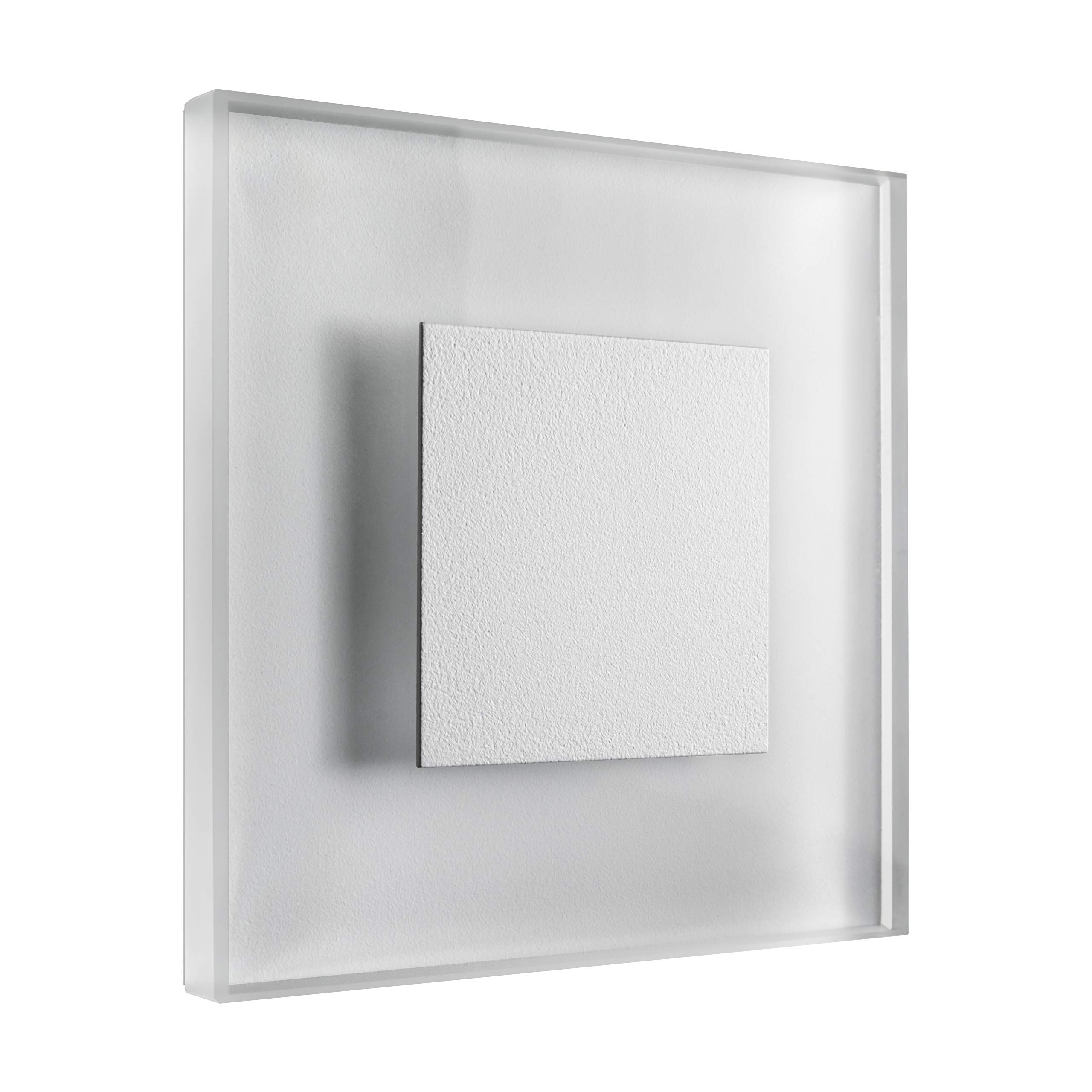 Oświetlenie Schodów LED Premium SunLED, Duże, Ciepła Biel, 230 V, 1 W, Prawdziwe Szkło, z Puszką Podtynkową, Do Montażu w Ścianie (Aluminium)