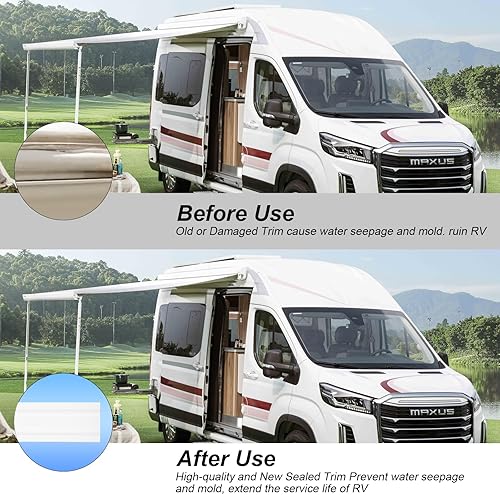 Miniatura 5 de Cubierta de tornillo de vinilo blanco de 34 pulgadas (0.75 pulgadas), para caravana, caravana, remolque, de viaje, (25 pies)