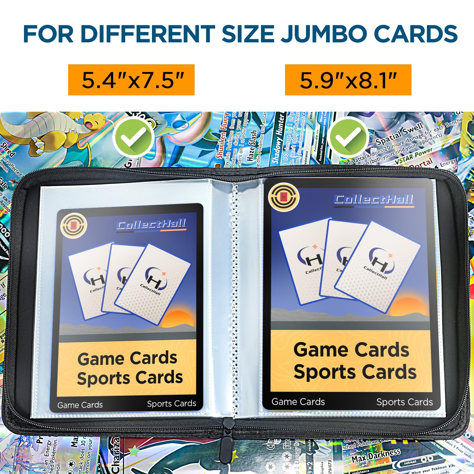 CollectHall Jumbo Card Binder for Pokemon Jumbo Cards, Big Card Binder 50  Page- 100 Cards Jumbo Card Album : Amazon.sg: Toys