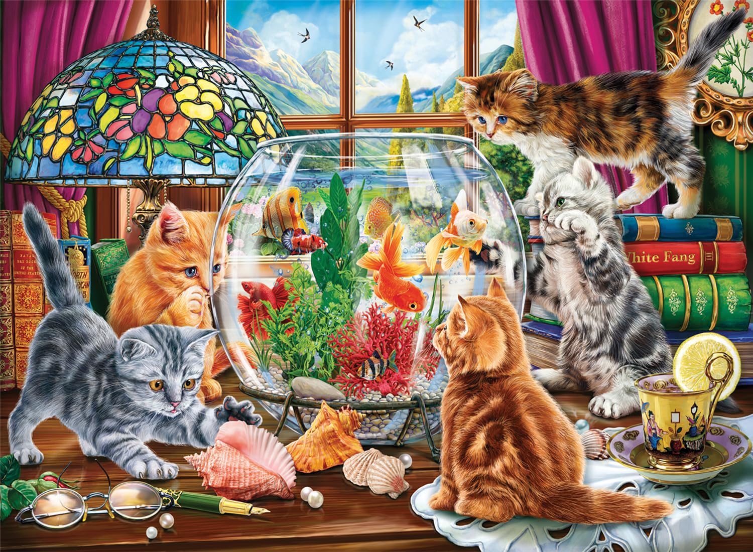 Anatolian Puzzle - Kittens and Aquarium, 1000 Piece Jigsaw Puzzle, #1142