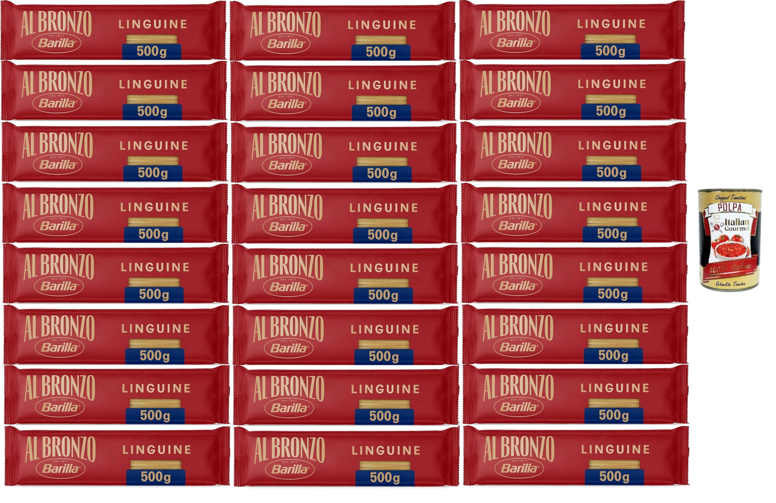 Italian Gourmet Al Bronzo Pasta Linguine 24 x 500g extra rau für Sauce