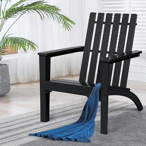 Miniatura 9 de Giantex Adirondack - Juego de 4 sillas de madera de acacia para exteriores, capacidad de peso de 350 libras, sillas de fogata resistentes a la