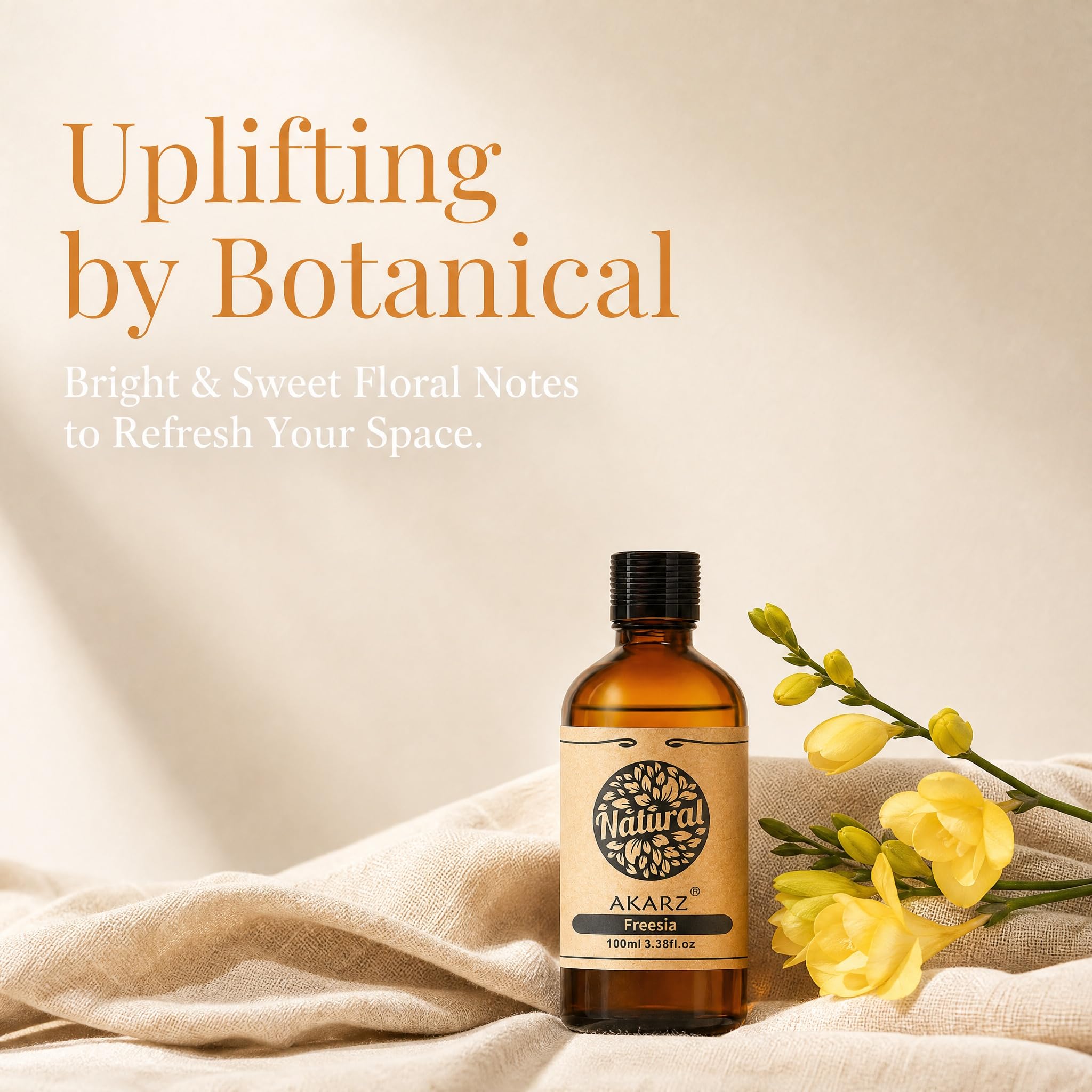 AKARZ 100ml Olejek esencjny z Frezji - Naturalny olejek aromatyczny do dyfuzorów, lamp aromatycznych i aromatów pomieszczeń
