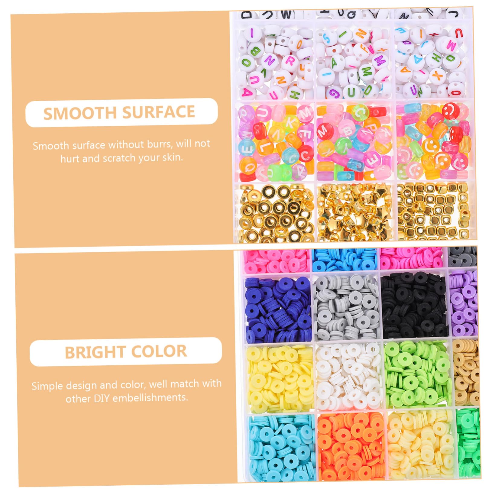 GALPADA Arcilla Blanda para Hacer Pulseras Kit de Cuentas Sueltas de Accesorios para Joyería DIY para Manualidades y Decoración de Joyas