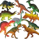 Zippytots Dinosaur Toys for Kids 3-5, 10 PCS Realistic Plastic Dinosaur Figure Toy Set Including T-Rex, Stegosaurus, Spinosaurus, Ideal Gift for Toddle