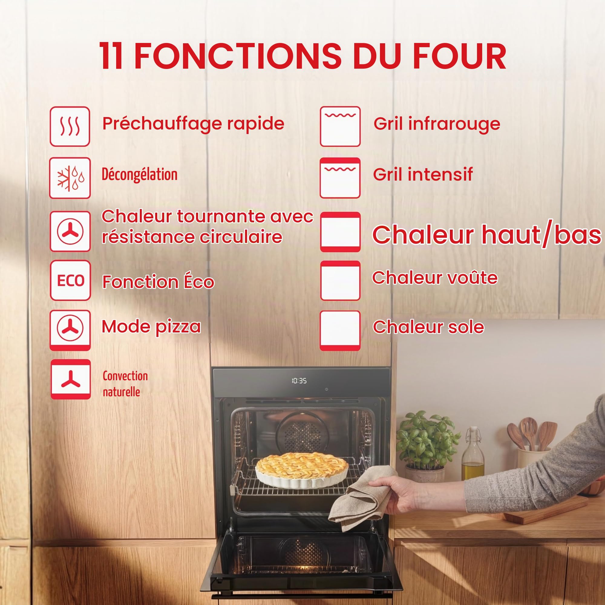 Amica SHEG 904 000 SM Cuisinière sur pied avec plaque de cuisson à gaz et four électrique, largeur 50 cm, noir mat, minuterie, 11 fonctions de four, par exemple air chaud