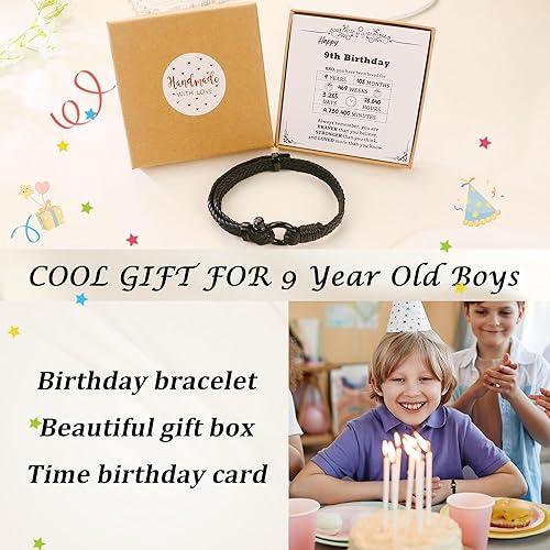 Miniatura 129 de Sereney Christmas Gifts for Him Son Boys Bonus Dad Father Men Boyfriend Grandson Friend as Triple Protection ID Bracelets Birthday Gifts for 9 10 11