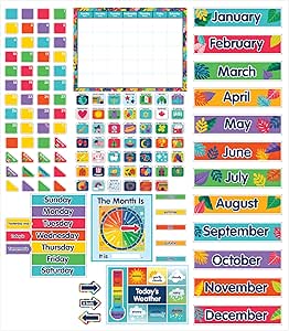 Carson Dellosa One World Calendar Bulletin Board Set, Monthly Wall Calendar With Numbers and ...