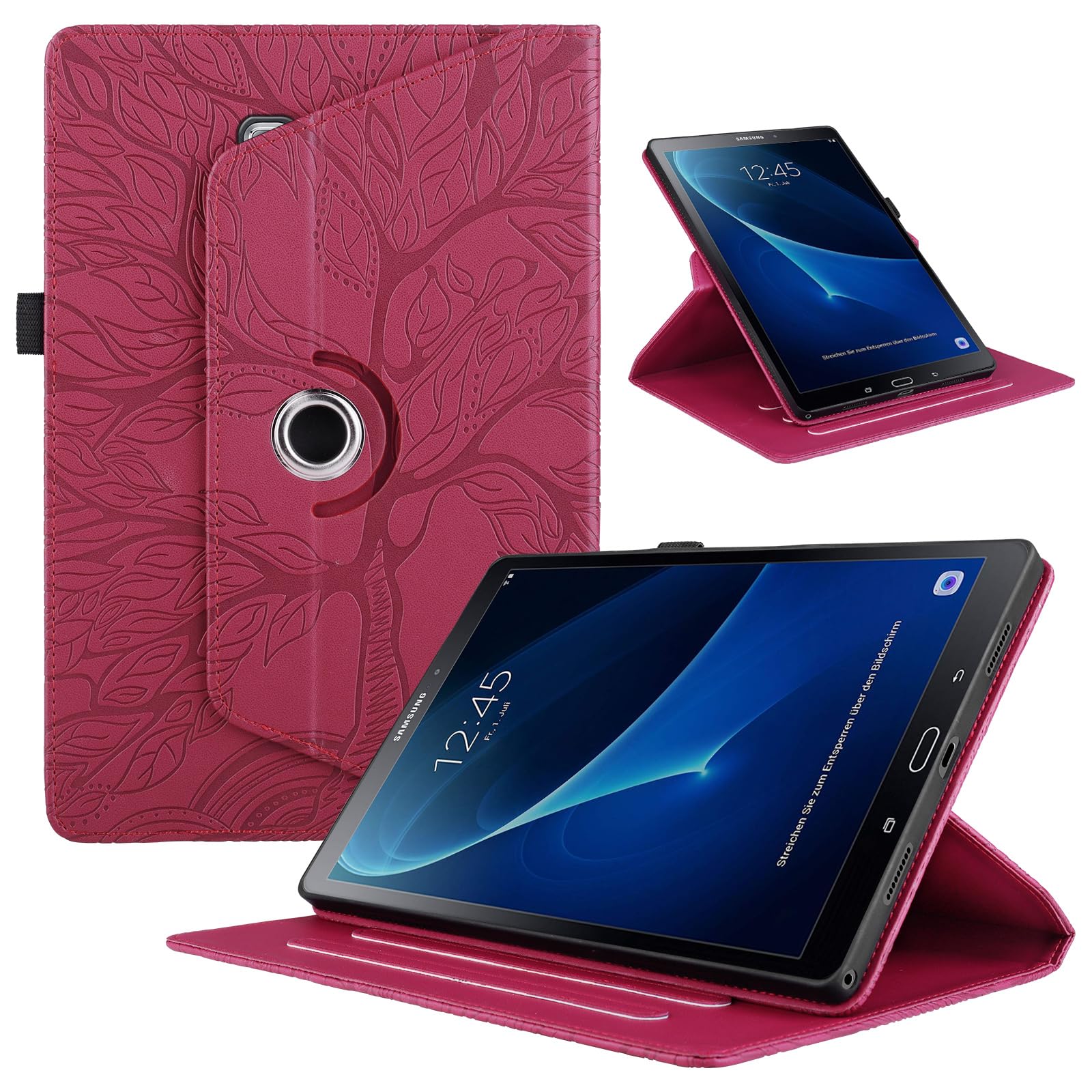 Funda para Samsung Galaxy Tab S9/ S8/ S7 11" (SM-X710/X700/T870) PU Cuero Tablets Protectora Cover 360°Carcasa Giratoria de ángulo Múltiple Stand Función Tablets Funda,Rojo Árboles — view 164
