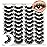 IFSOWDRA Mink Lashes Wispy Fluffy 16-18mm Long Volume False Eyelashes Faux Mink D Curl Dramatic Eyelashes Cat Eye Strip Lashes Pack