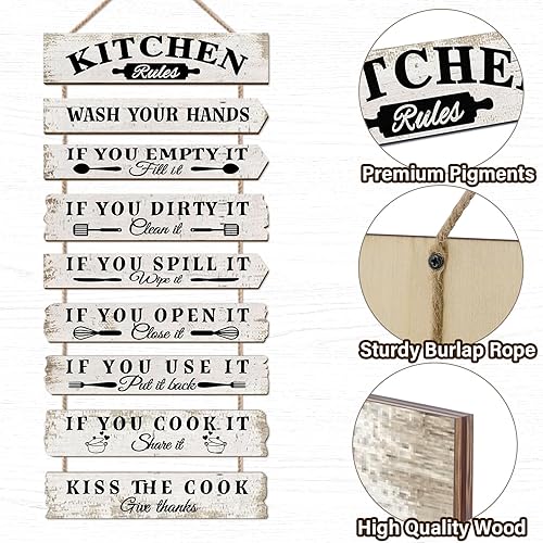 Miniatura 3 de Decoración de pared de cocina, letreros divertidos de cocina, reglas de cocina, decoración de pared, rústico, granja, decoración de cocina