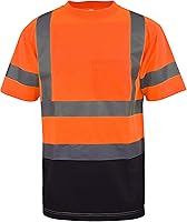 Vista 5 de L&M Playera de Seguridad Hi Vis Clase 3 Reflectante Negra, Manga Corta/Larga, Alta Visibilidad