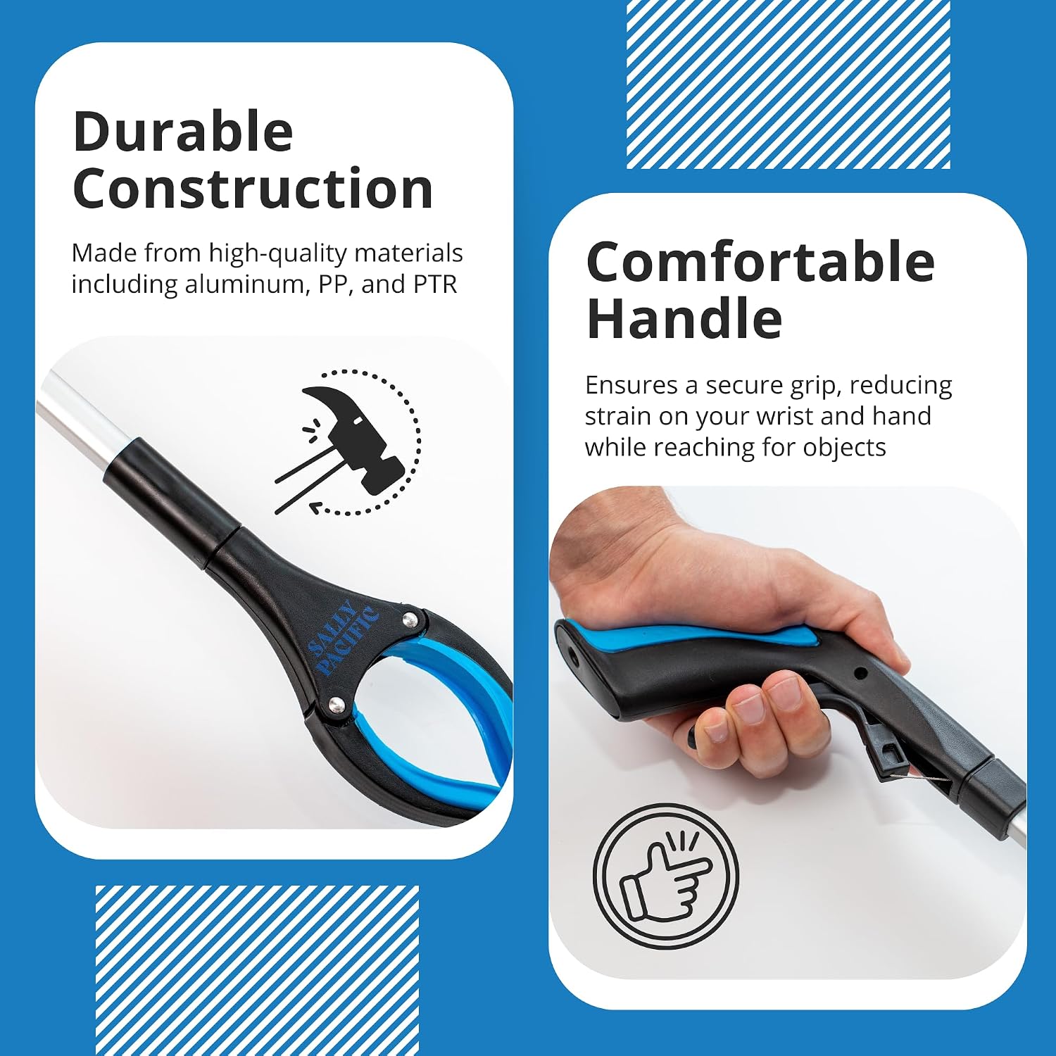 Grabber Reacher Tool - 32 Inches - Extra Long Claw Hand Grabber for Reaching - Hand Extension Stick - Grabbers for Elderly - Trash Pickup Tool - Litter Picker & Nabber - Mobility Aid