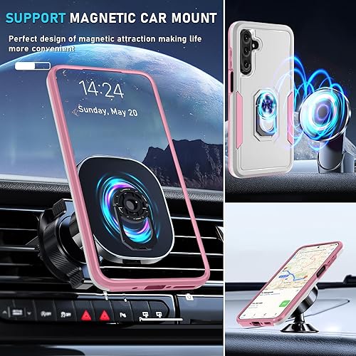 Miniatura 210 de Janmitta Funda compatible con Samsung Galaxy A14 5G con protector de pantalla + protector de lente de cámara, funda resistente de cuerpo completo