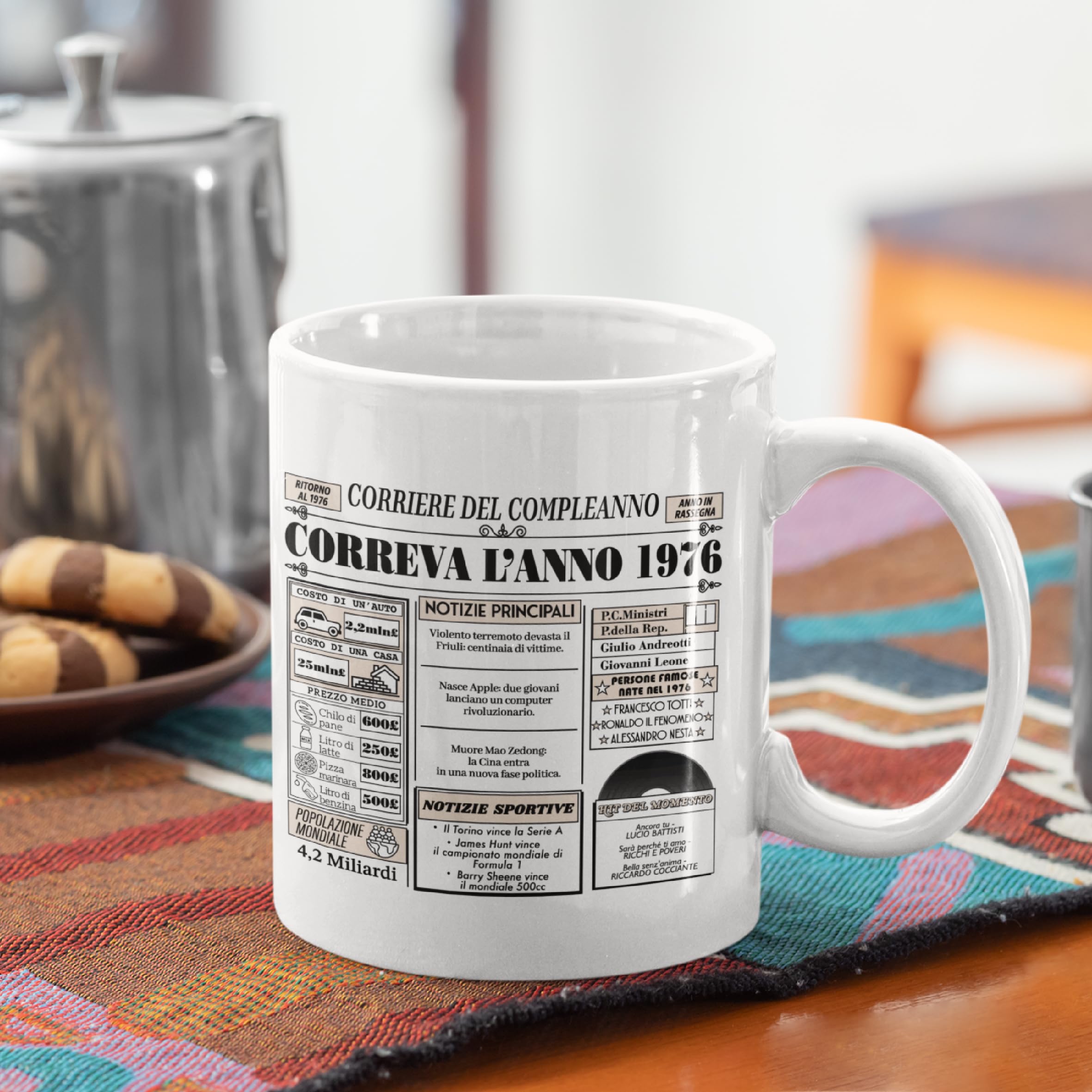 Tazza Regalo 50 Anni Donna Uomo - Correva l'Anno 1976 - Idee Regalo Compleanno