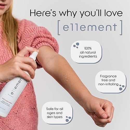 Miniatura 6 de e11ement - Aerosol para la cara y la piel con ácido hipocloroso - HOCL- Seguro para su uso en piel propensa al acné - Eczema - Cuero cabelludo seco