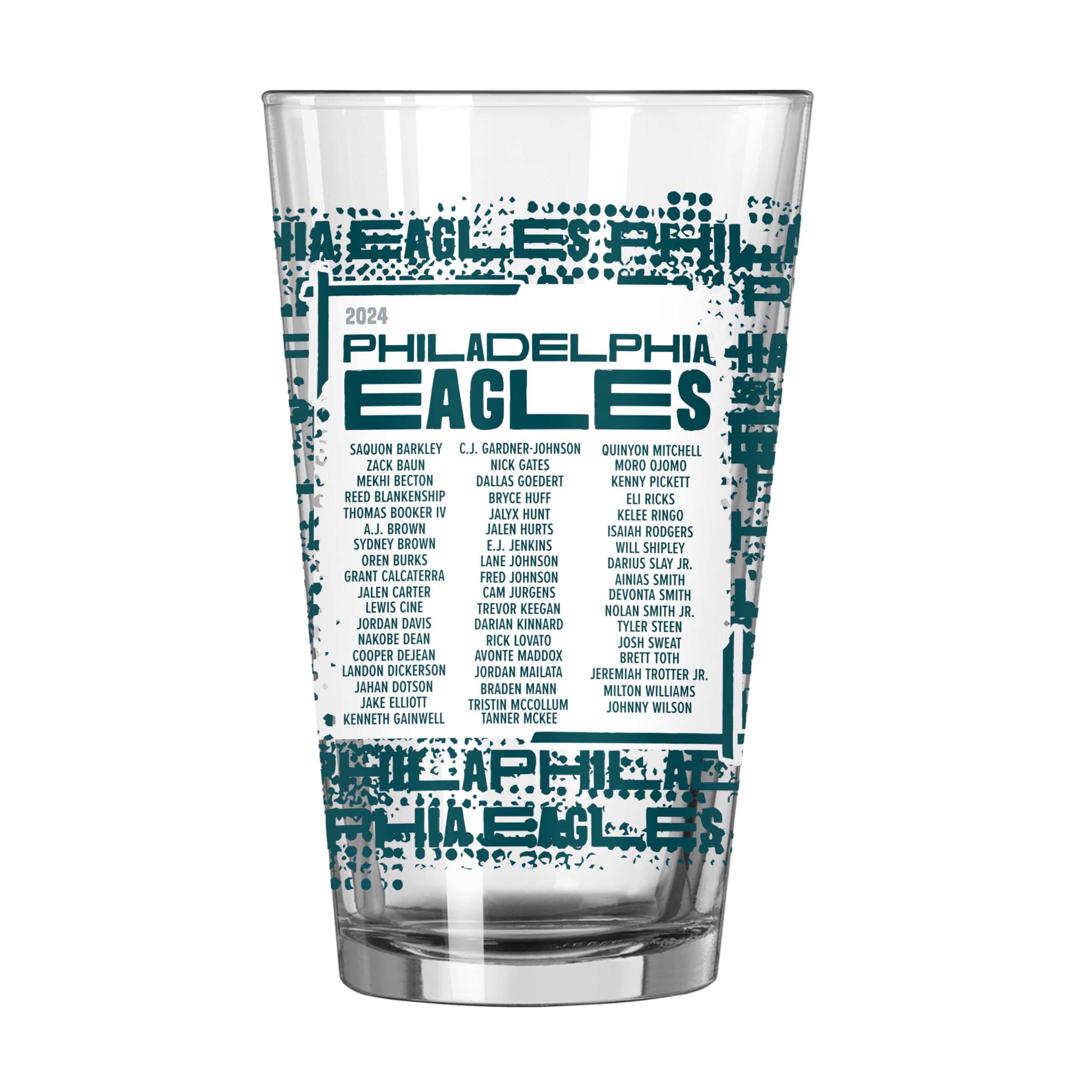 Amazon.com | Logo Brands Eagles Super Bowl LIX 59 Champions Official 16 oz.  Roster Pint Beer Glass: Beer Glasses