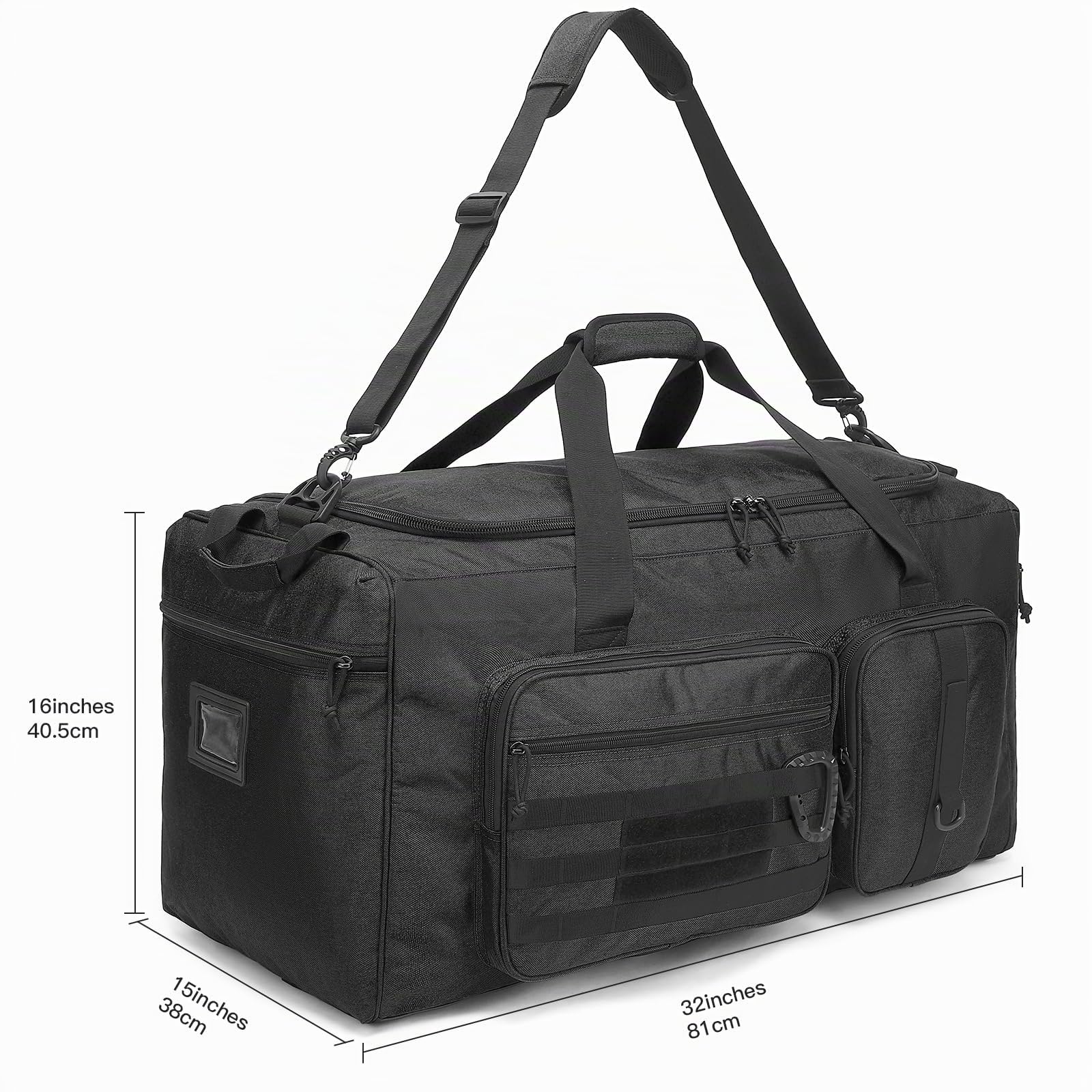 Borsone da viaggio da uomo, 120 l, resistente, da campeggio, 80 cm, extra large, borsa sportiva XL, Nero , 32'', Viaggi, campeggio, sport, palestra, allenamento, boxe, escursionismo