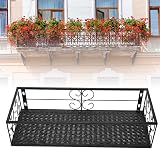 Wiszący Stojak na Doniczki z Kutego żelaza, Stabilne Wsparcie dla Dynamicznego Wyglądu, Eksponuj Rośliny Doniczkowe w Domu (Nadaje się do balustrad 10,5 cm)