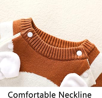 Bear Baby Boy Girl Clothes Cute Knitted Cotton Long Sleeve Sweater Warm Jumpsuit for Infant Fall Winter Onesie