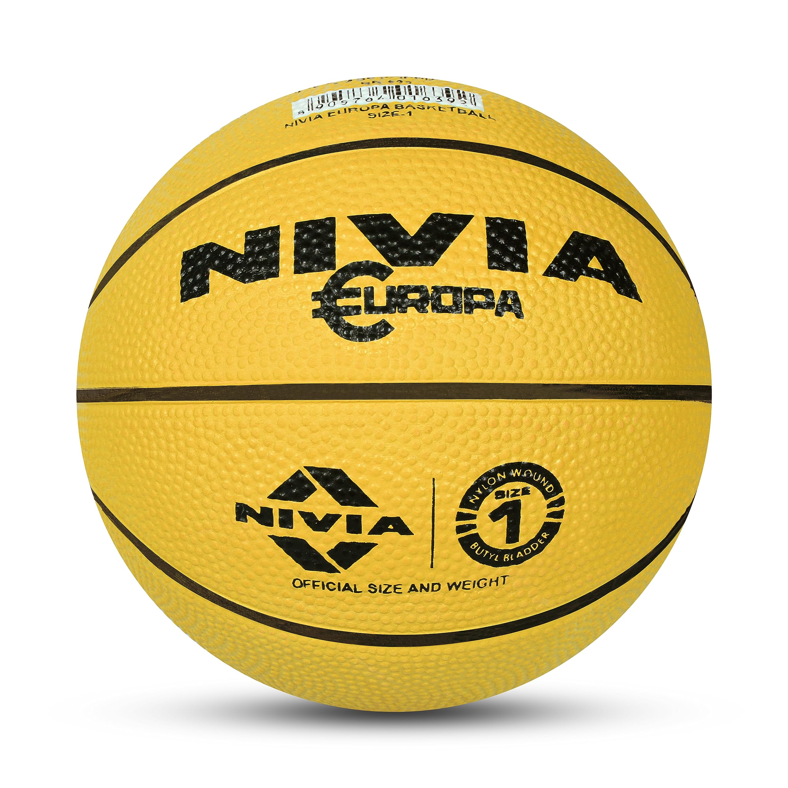 NIVIA Europa Basketball, As per Basic Standard, 8 Panels, Molded Durable Rubber Cover with Pebbled Texture, Butyl Threadwounded Bladder, Made for Beginners, to Play on All Indoor & Outdoor Surfaces 3