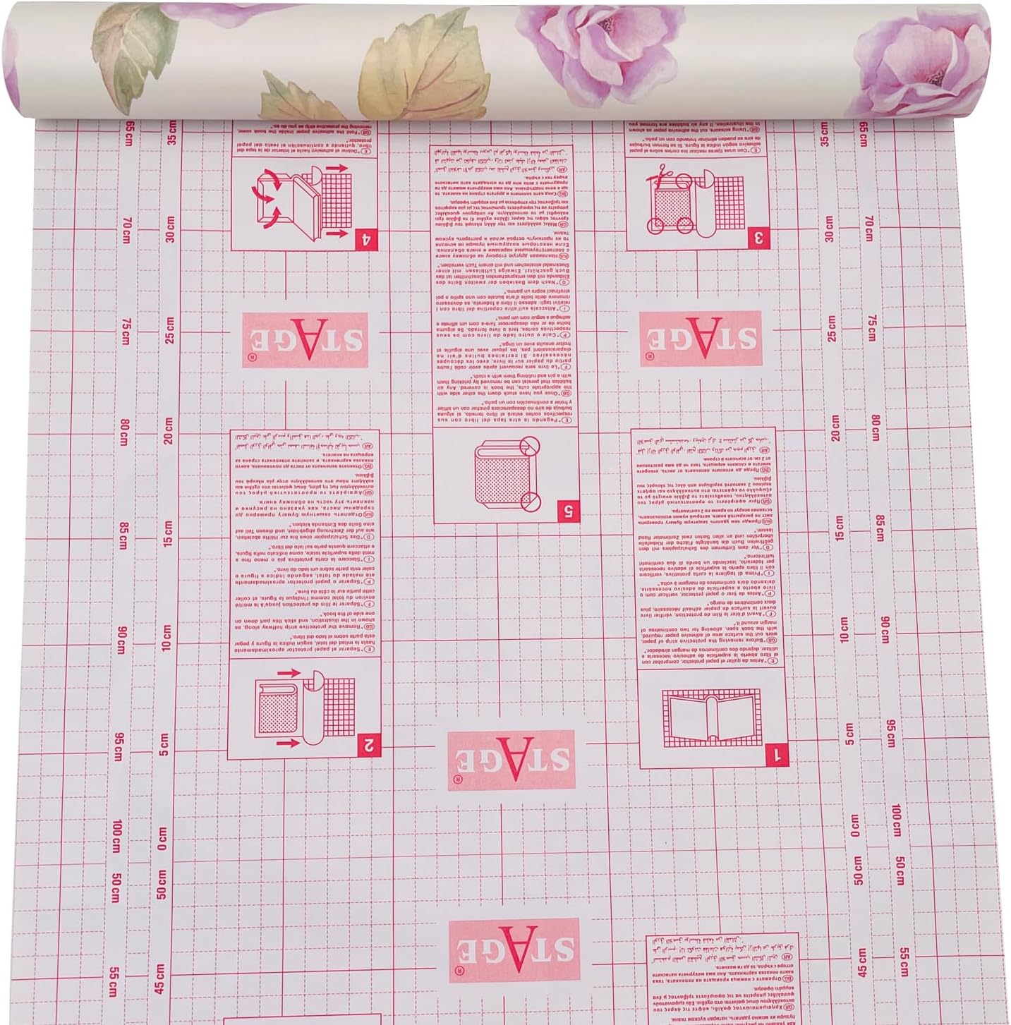 19.7 feet Long Retro Rose Shelf Drawer Liner Removable Wallpaper Roll Self-Adhesive Flower Cabinets Furniture Covering Paper Revamp Wall Door Closet (Purple Rose, M-236.2x17.7 Inch)