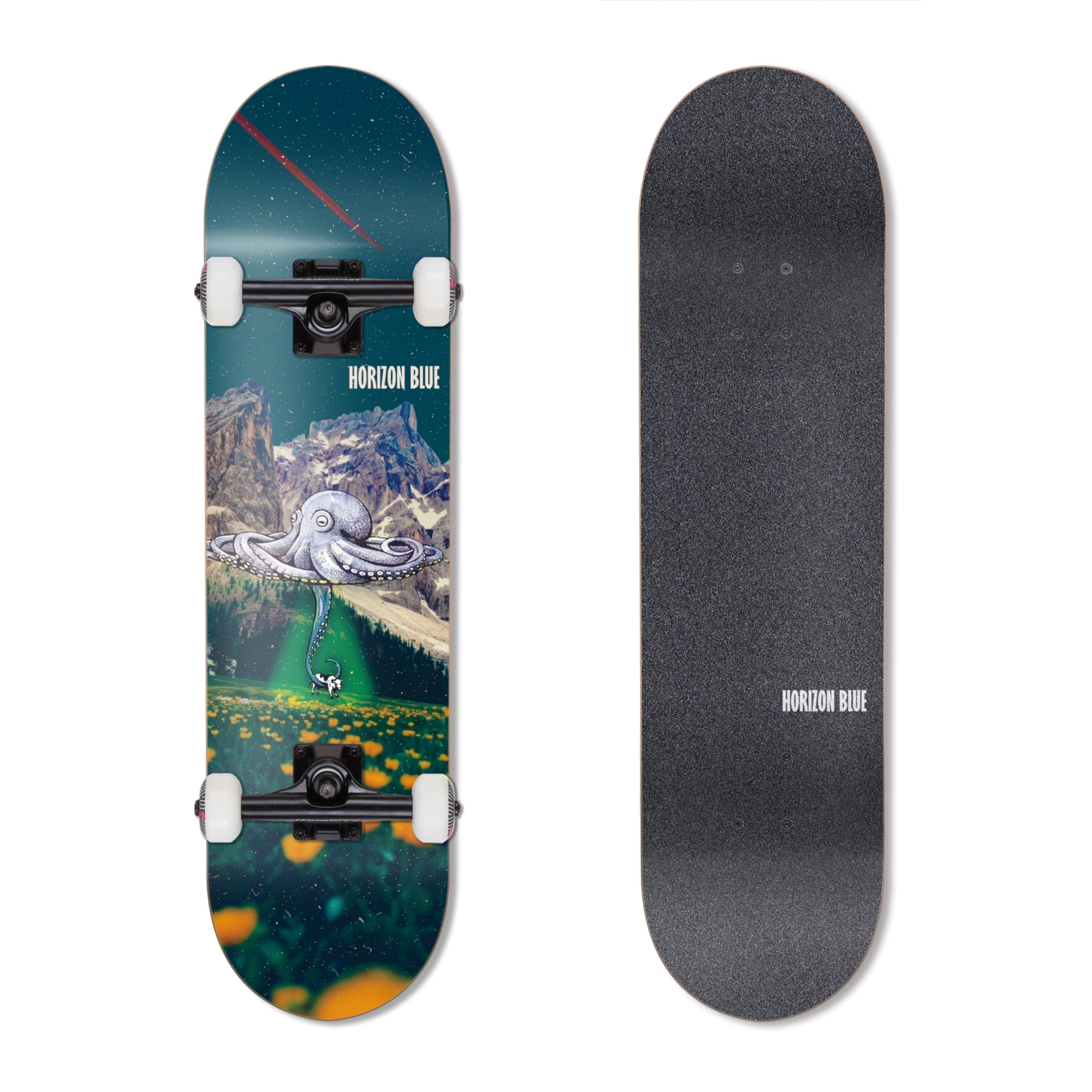 HORIZON BLUE 31 75inch Maple Skateboard Skateboard Complete for Beginners Intermediate and Pros