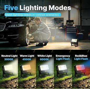 90W Solar Rechargeable Work Light, 348 LEDs, 9000LM, IP66 Waterproof | Portable Flood Light with 5 Modes, 4800mAh Battery with Stand, Emergency, Camping, Repair
