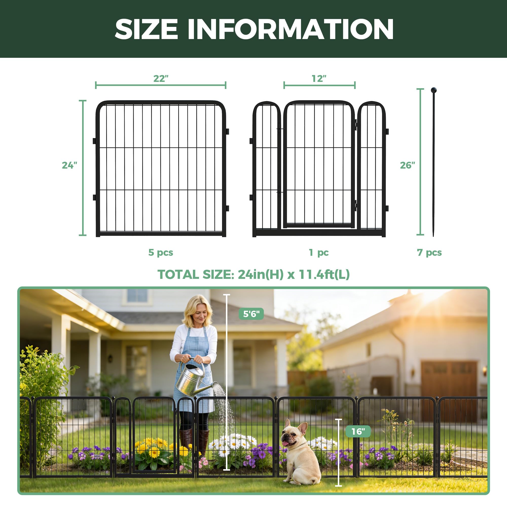 Amazon.com : FXW Garden Fence Outdoor for the Yard – 24in(H) x