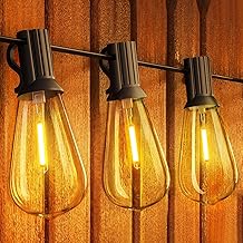 LED Lichterkette Außen 18M, ST38 Outdoor Glühbirnen Aussen Mit 30+1 Plastik Birnen, Wasserdicht IP44 Hängende Lights Strom für Garten, Terrasse, Party, Café, 2700K Warmweiß