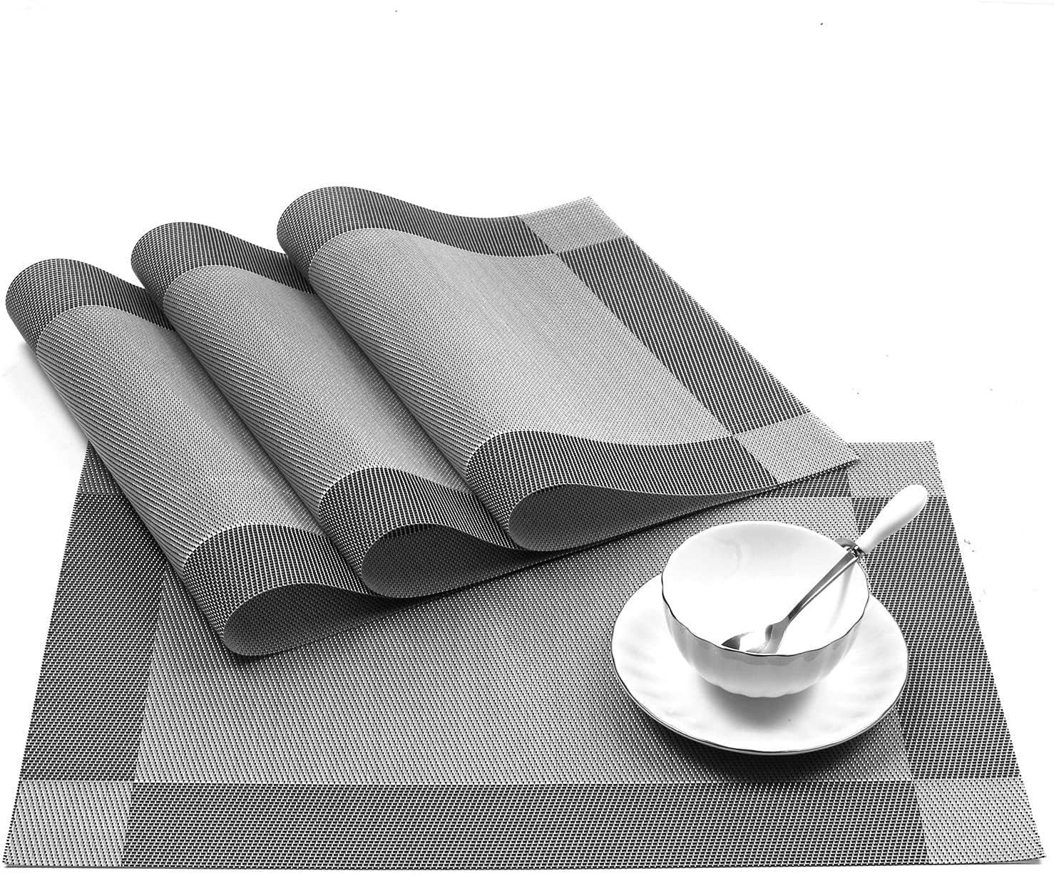PVC Placemats Set – Heat-Resistant, Washable Placemats for Dining Table – Non-Slip Kitchen Table Mats, Easy to Clean Tabletop Protection for Indoor & Outdoor Use (4, Orange) — Amazon image 27