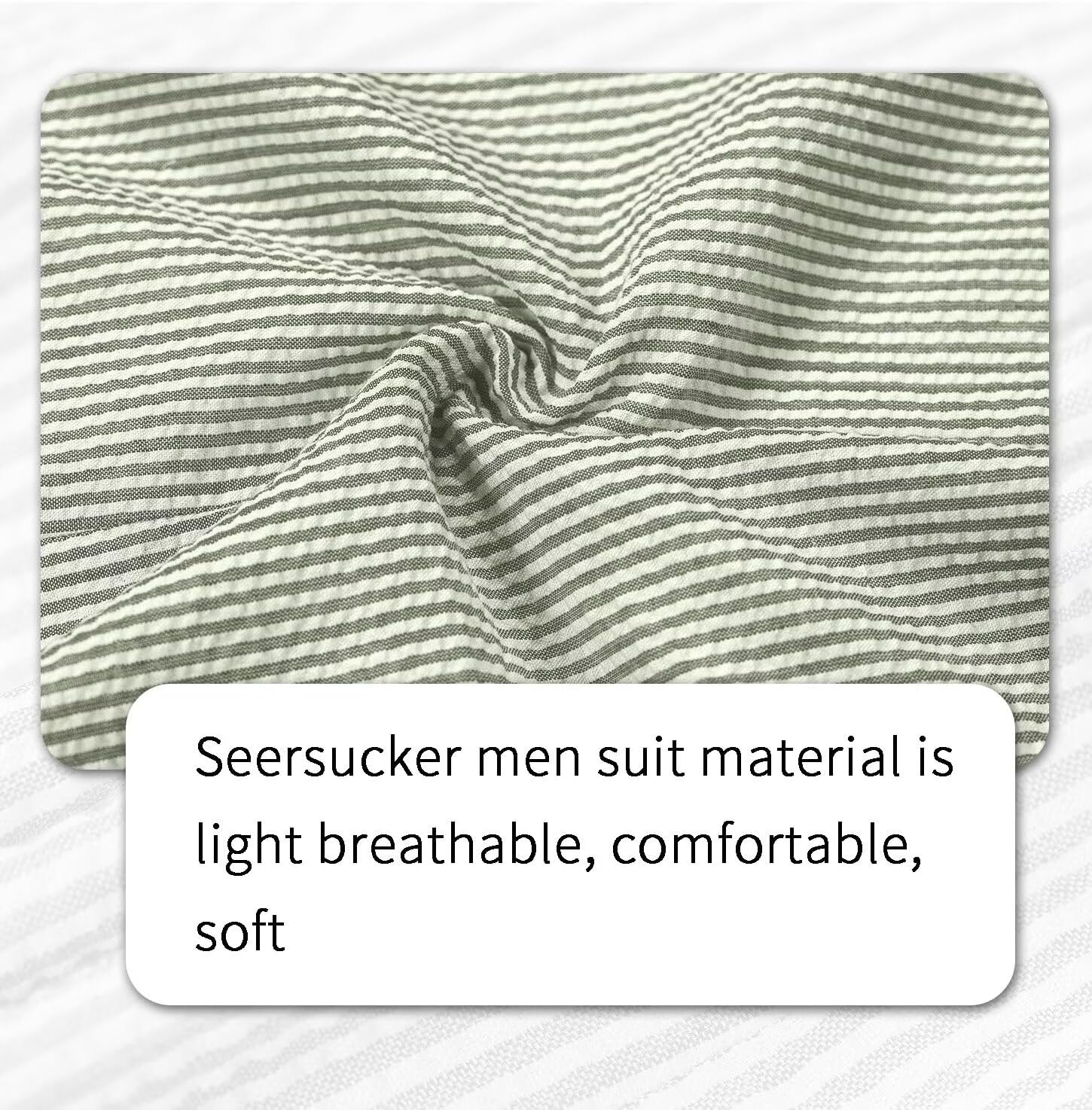 Men's Suit Seersucker Summer 2 Piece Suits for Men Groom Wedding Seersucker Outfit Slim Fit Formal Set Formal Wedding