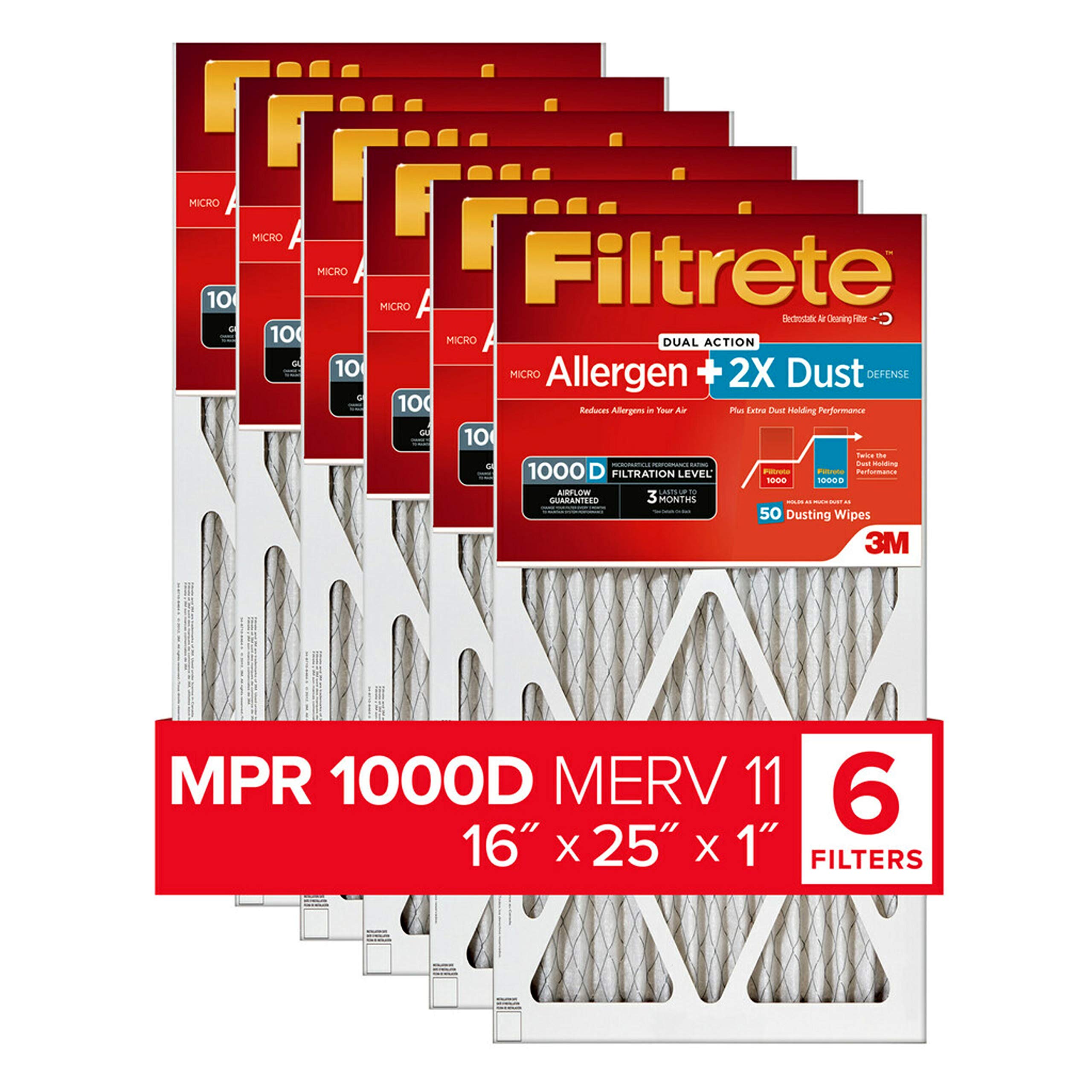 Filtrete - AD01PL-6PK-1E MPR 1000D 16x25x1 AC...
