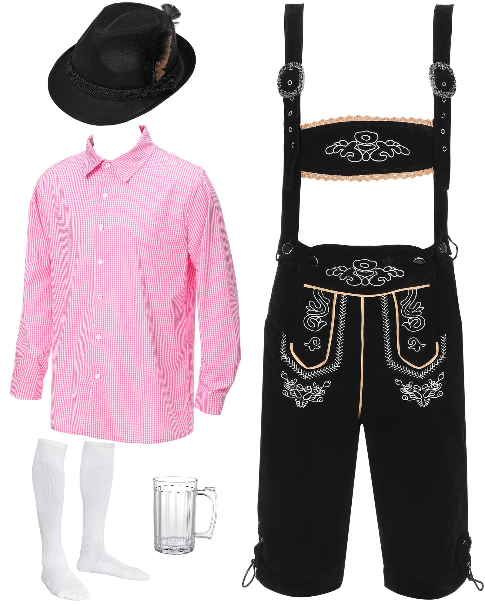 Toulite 5 Pcs German Oktoberfest Costume Set for Men