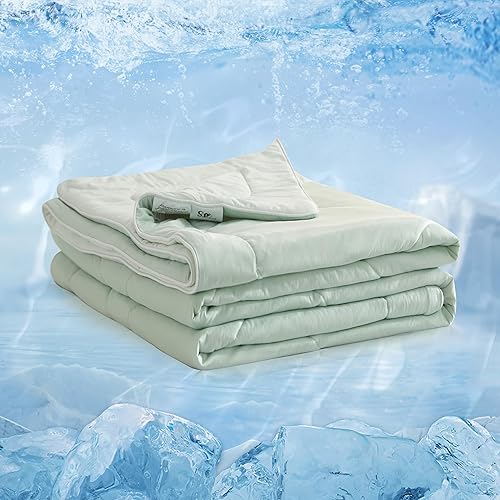Simple&Opulence Edredón refrescante tamaño individual, manta de verano para dormir refrescante, relleno de edredón ligero suave de plumón para