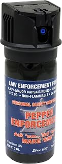 Pepper Enforcement Splatter Stream Pepper Spray for Self Defense, 2 oz. Flip Top - Maximum Strength Police Grade OC Formula, Marking Dye, Accurate Aim, Personal Protection & Home Safety