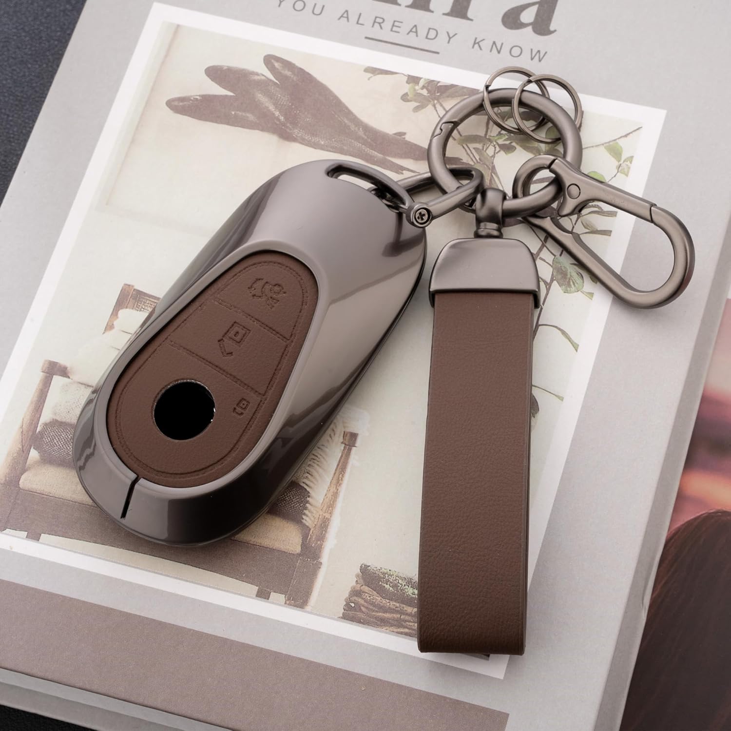 Key Fob Cover with Heavy-duty Keychain for EQS450 EQE350 S580 C300 C-Class S-Class G-Class E-Class - Image 4